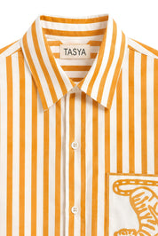 HORIZON STRIPE ORANGE SHIRT MEN