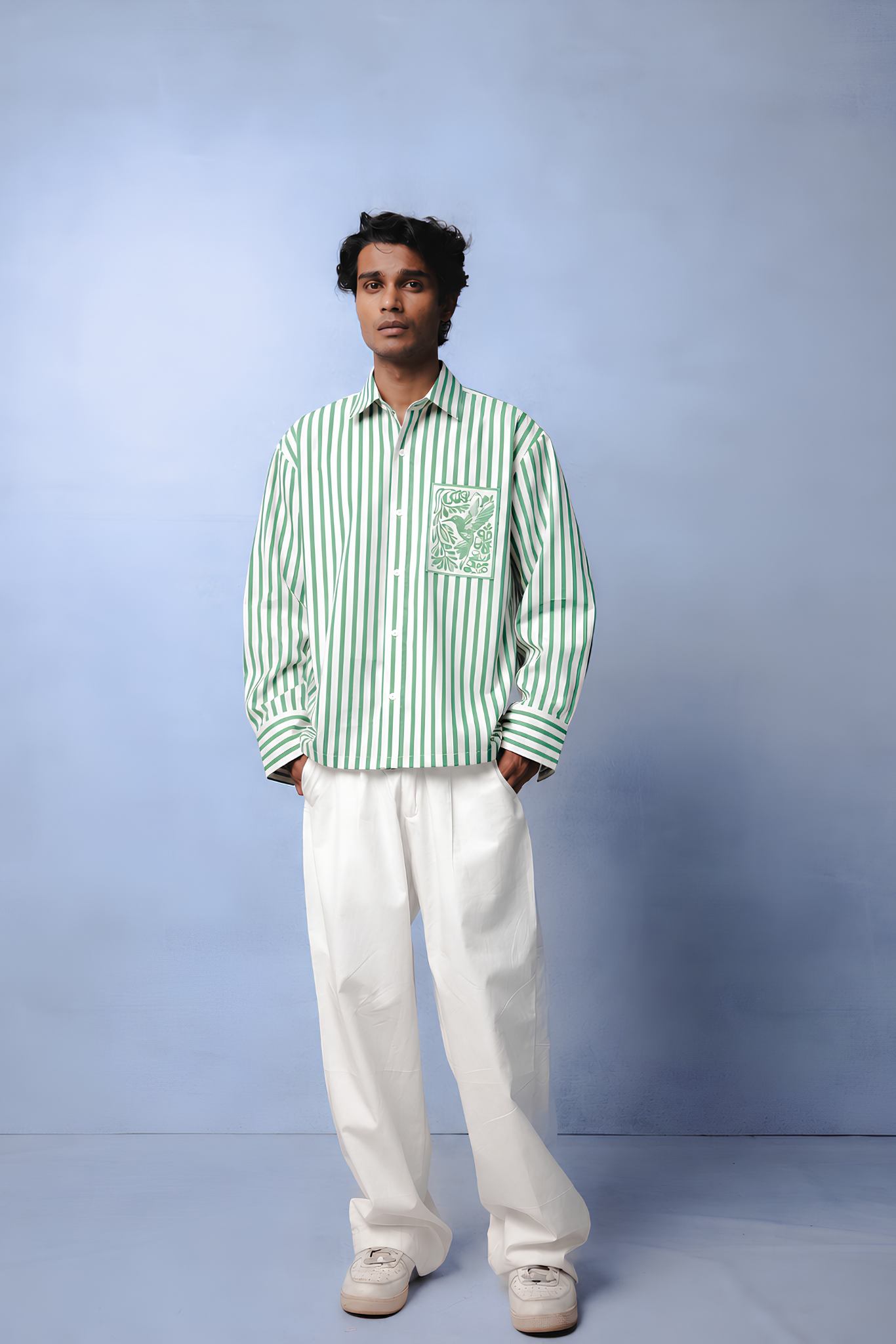 KIN GREEN STRIPE CO-ORD MEN