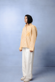 KIN ORANGE STRIPE SHIRT WOMEN