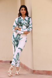 Blossom On White Satin Co-ord Set