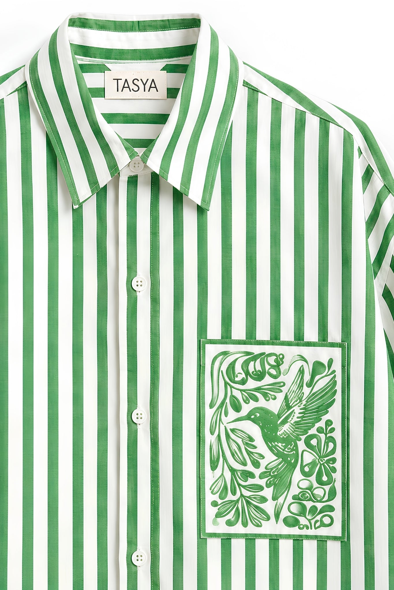 KIN GREEN STRIPE SHIRT MEN