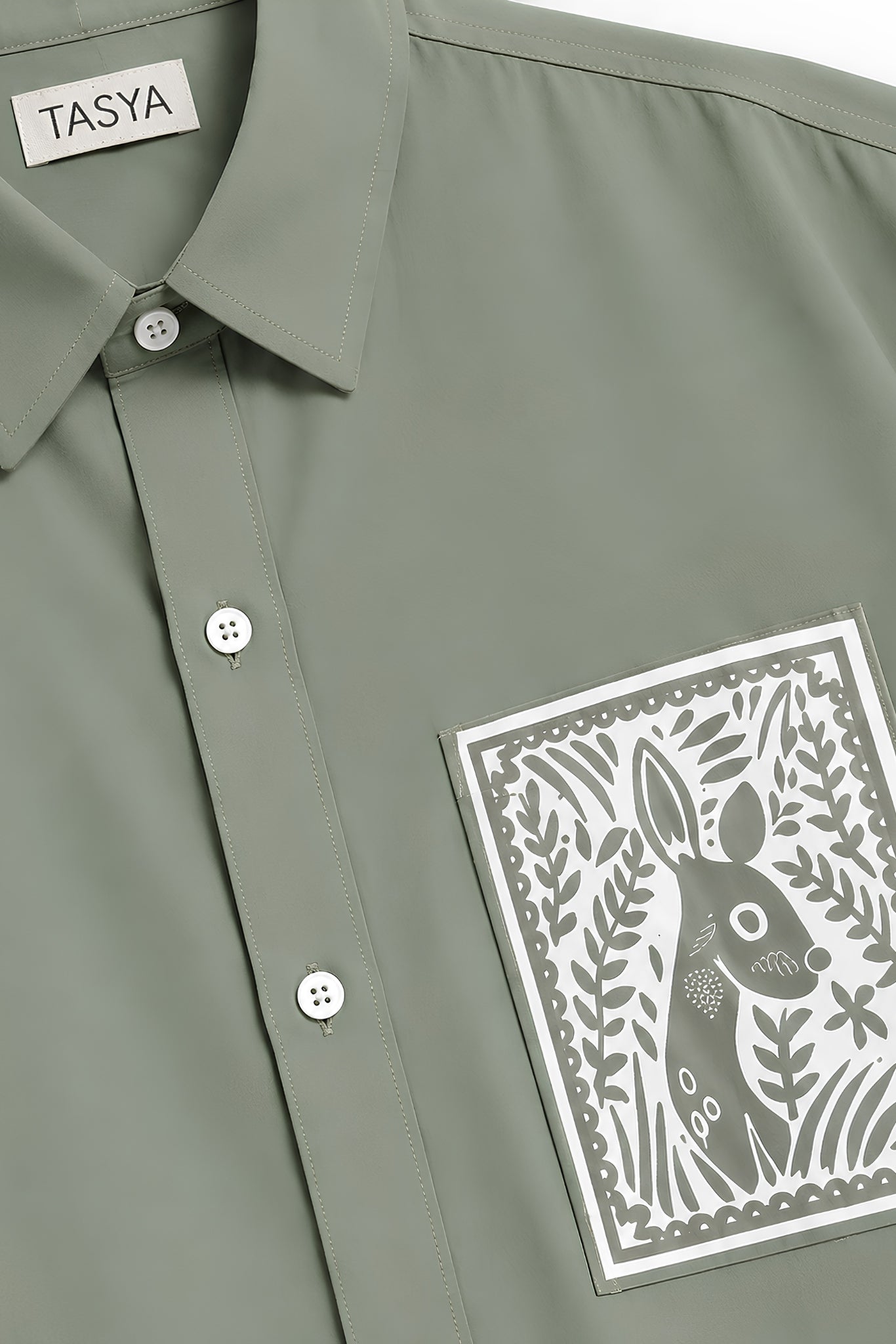 OLIVIA OLIVE GREEN DYED SHIRT MEN