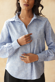 AZURE MIST LINEN SHIRT
