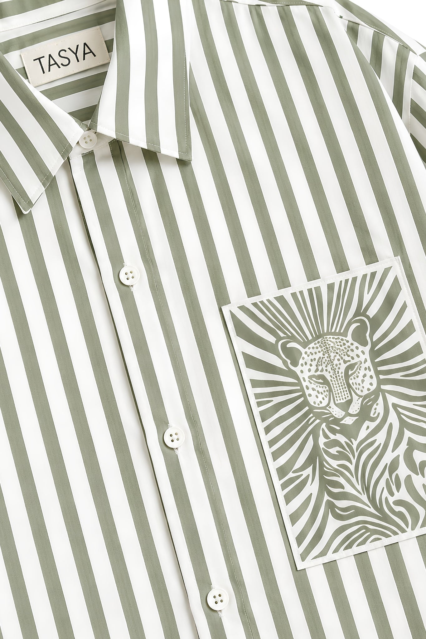 MARGO OLIVE GREEN STRIPE SHIRT MEN