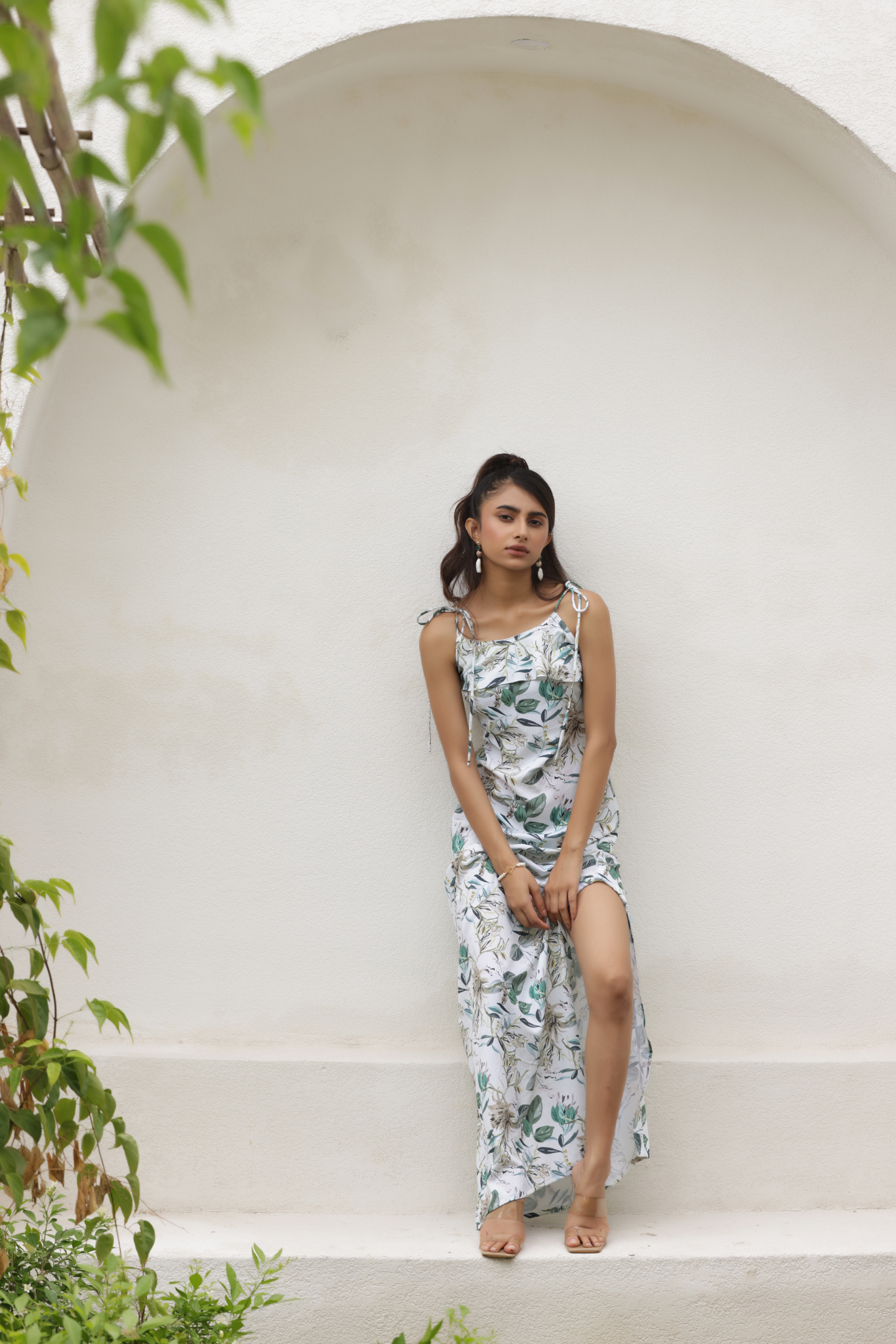 Floral Wave Midi Dress
