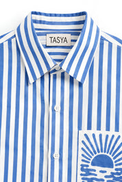 ORNELA BLUE STRIPE SHIRT MEN