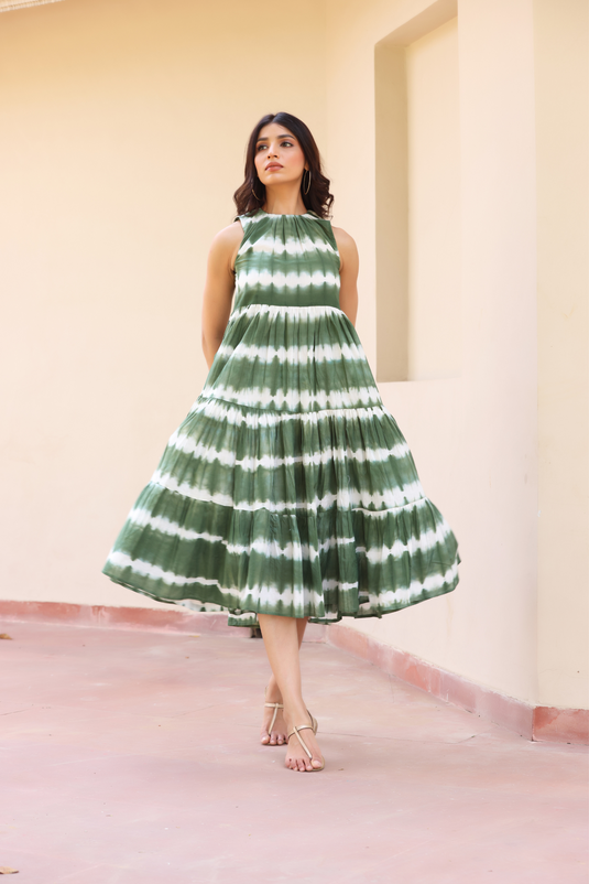 Sutton Tie Dye Dress- Green