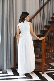 NAOAN MIDI DRESS - WHITE