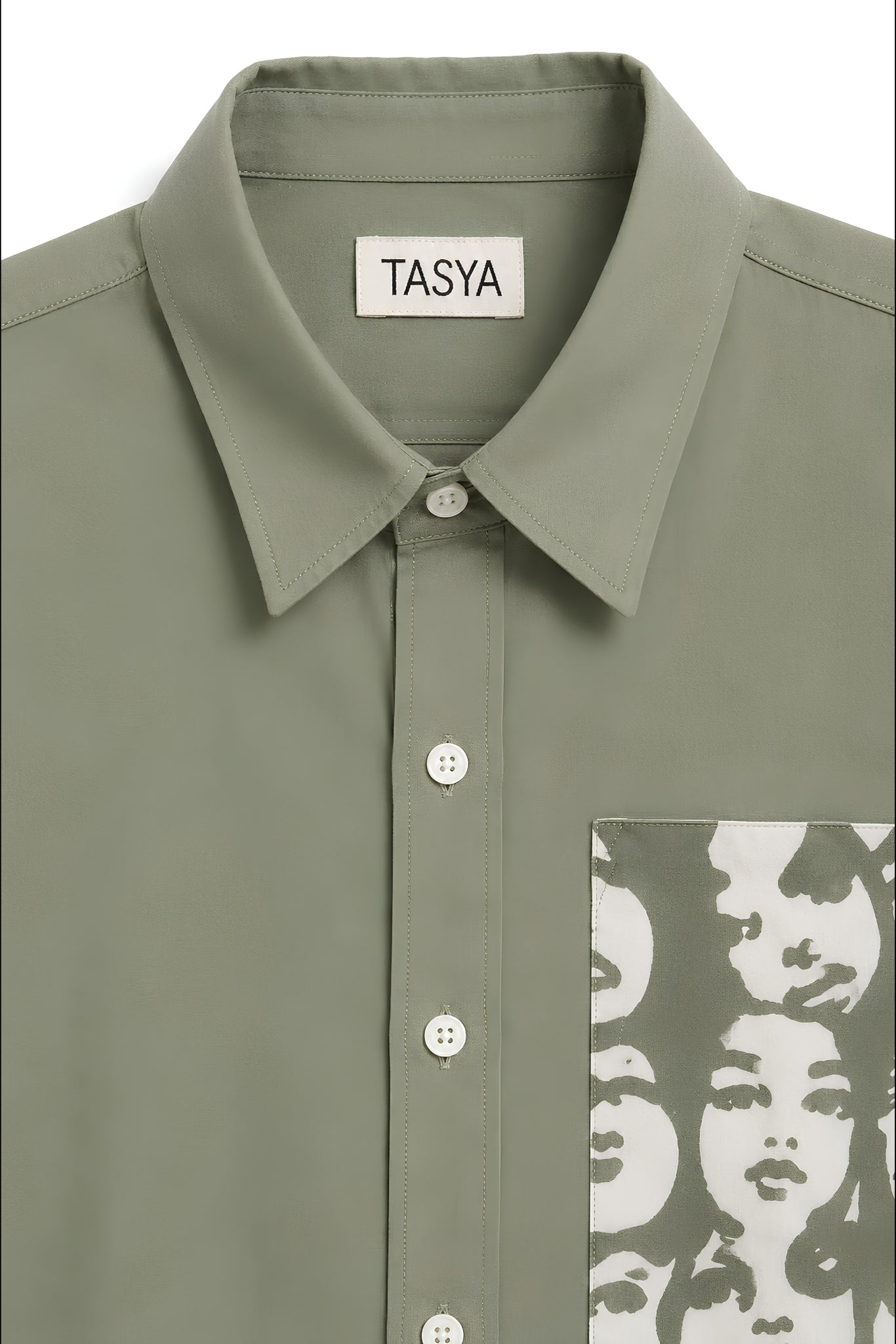 WINONA OLIVE GREEN DYED SHIRT MEN