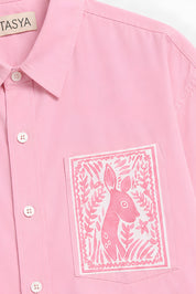 OLIVIA PINK DYED SHIRT WOMEN
