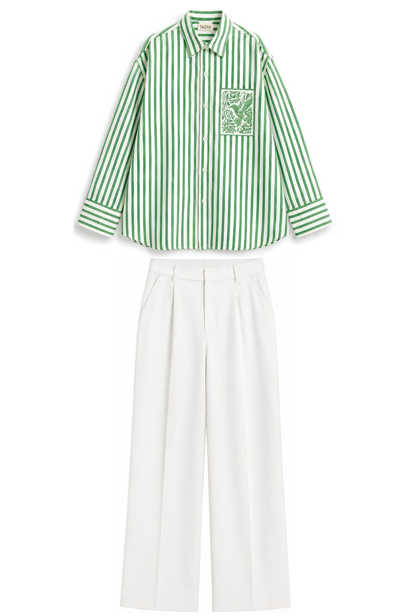KIN GREEN STRIPE CO-ORD MEN