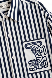 HORIZON STRIPE NAVY BLUE SHIRT WOMEN
