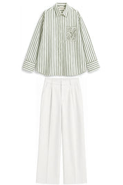 KIN OLIVE GREEN STRIPE CO-ORD MEN