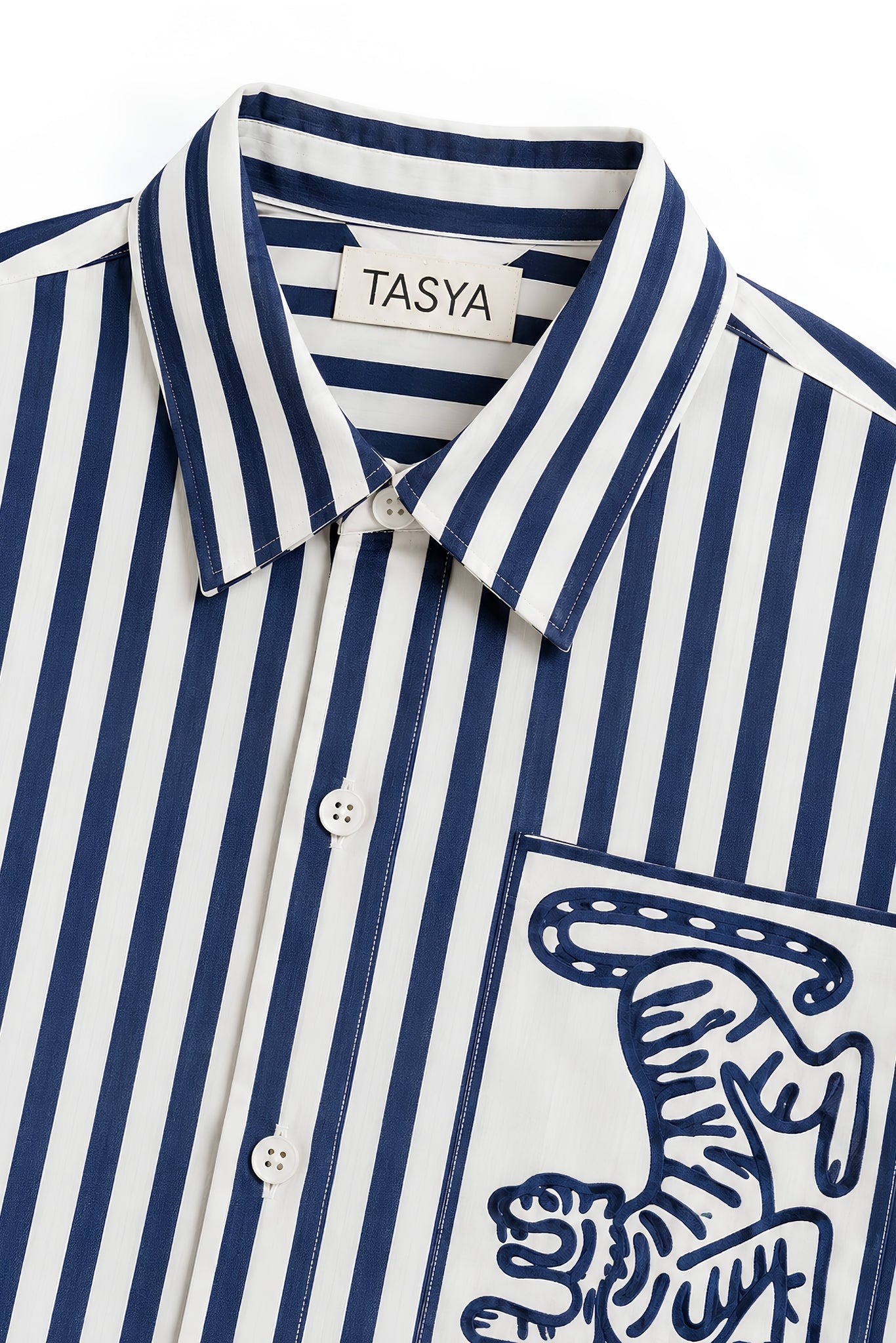 HORIZON STRIPE NAVY BLUE SHIRT WOMEN