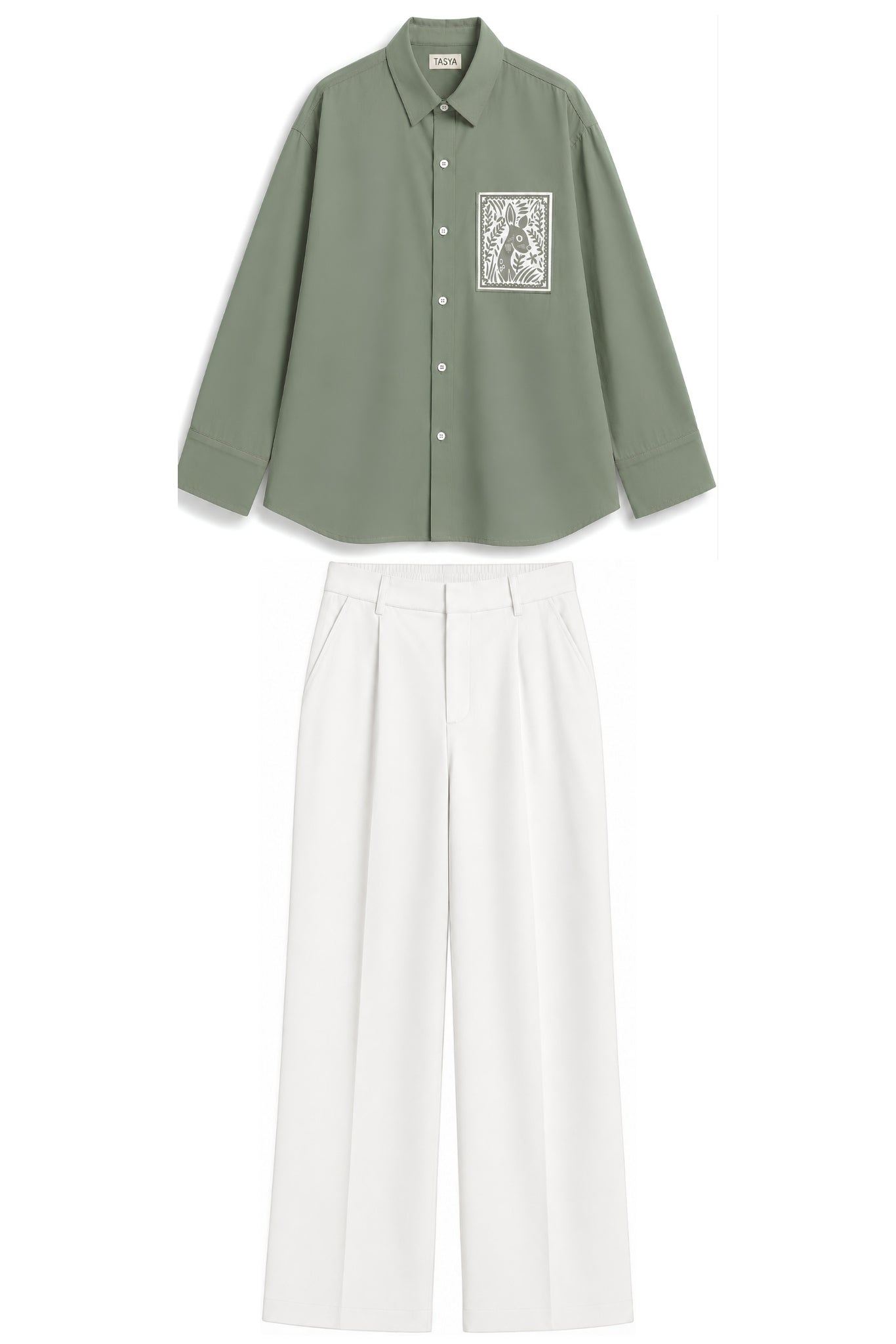 OLIVIA OLIVE GREEN DYED CO-ORD MEN