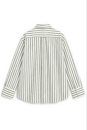 WINONA OLIVE GREEN STRIPE SHIRT WOMEN