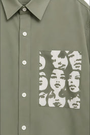 WINONA OLIVE GREEN DYED SHIRT WOMEN