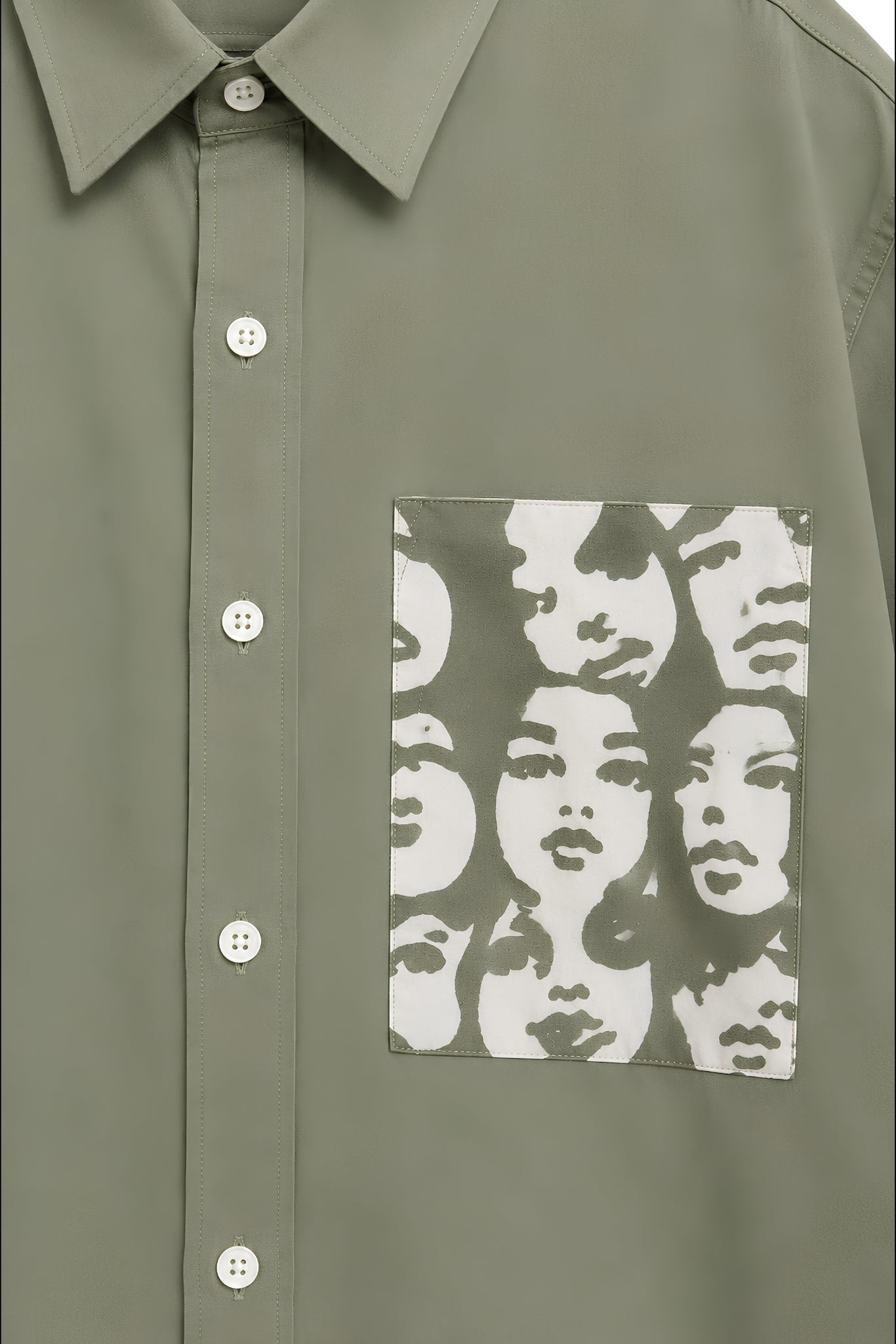 WINONA OLIVE GREEN DYED SHIRT MEN