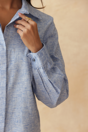 AZURE MIST LINEN SHIRT