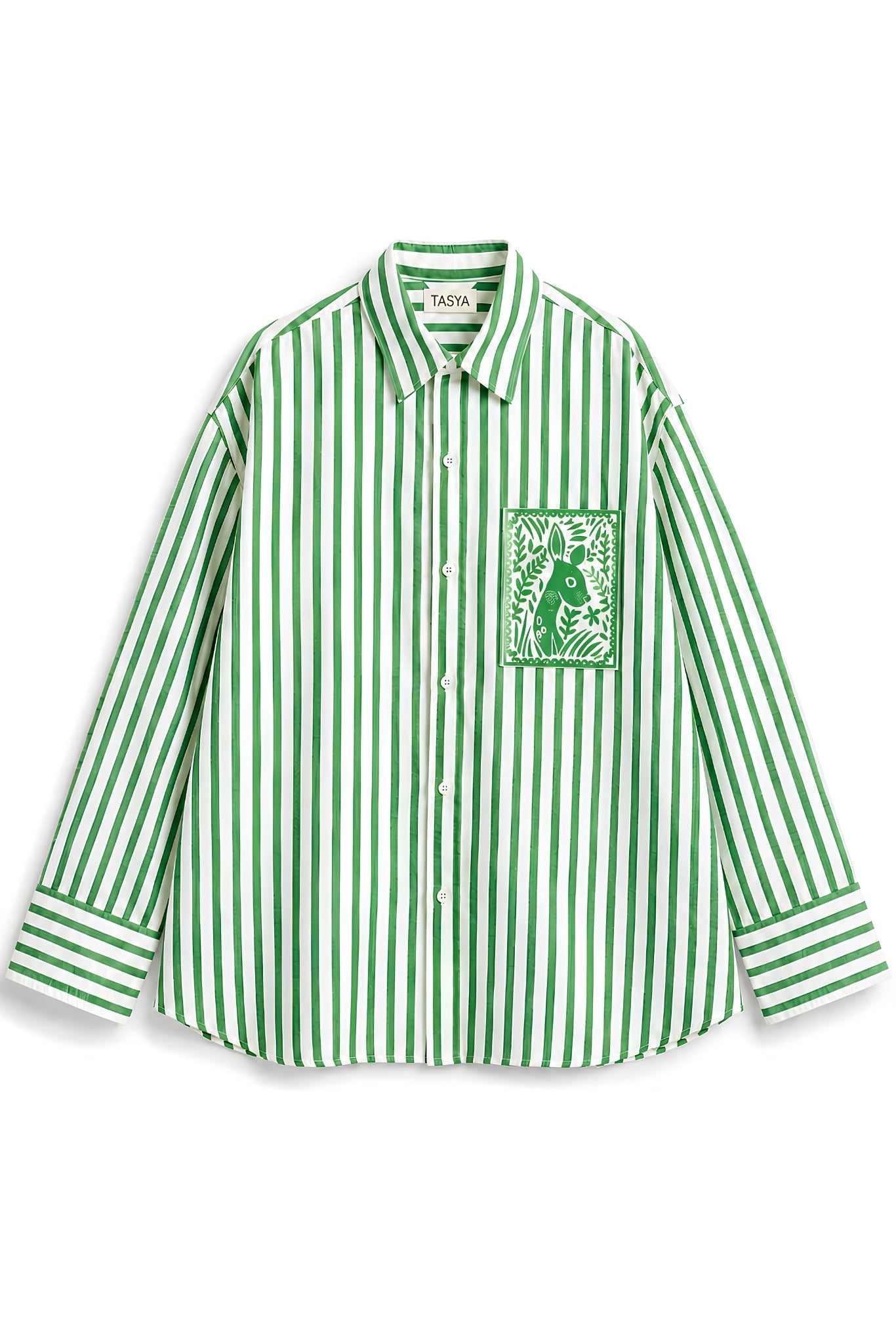 OLIVIA GREEN STRIPE SHIRT MEN