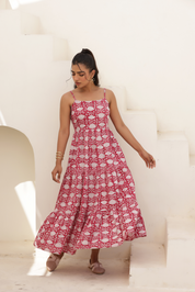 Roseate Strappy Midi Dress