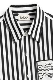 TIFFANY BLACK STRIPE SHIRT MEN