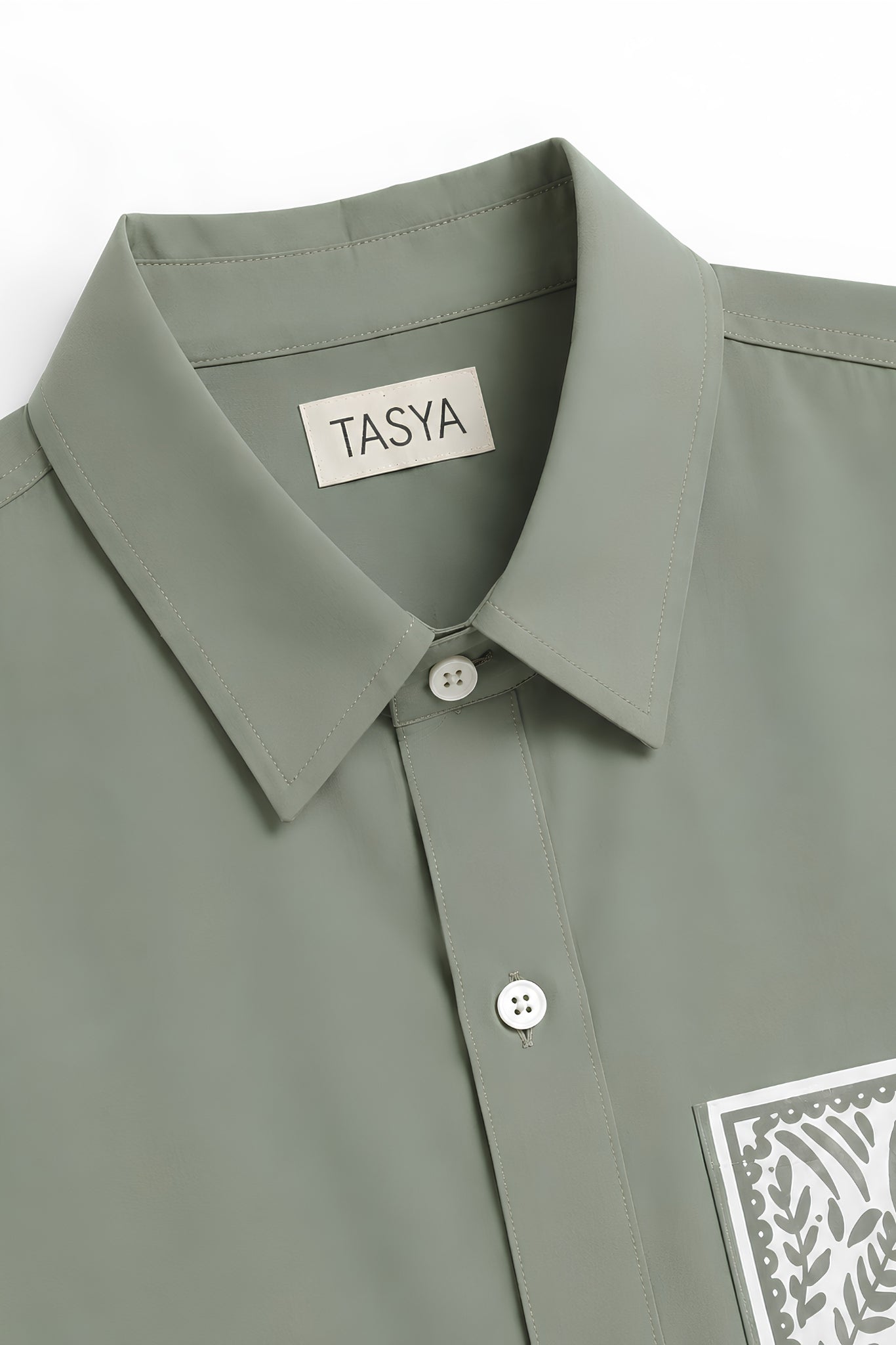 OLIVIA OLIVE GREEN DYED SHIRT MEN
