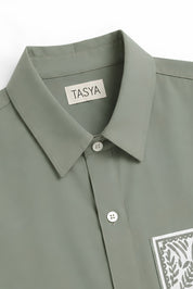 OLIVIA OLIVE GREEN DYED SHIRT MEN