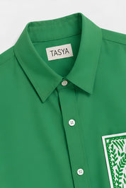 OLIVIA GREEN DYED SHIRT WOMEN
