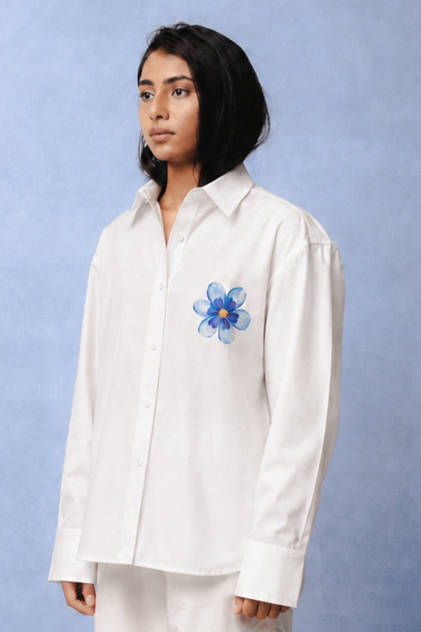 DALLY WHITE BLUE SHIRT WOMEN