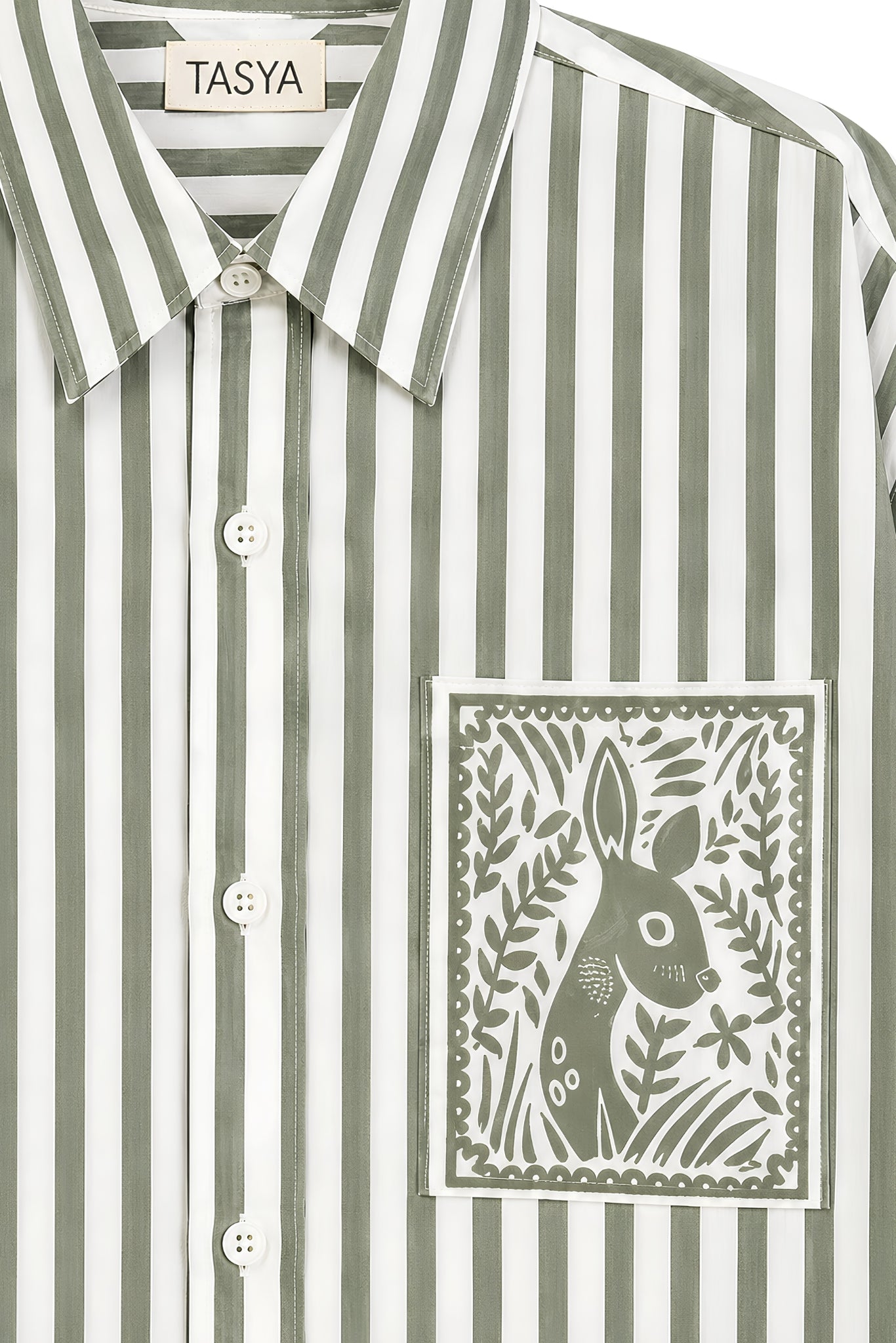OLIVIA OLIVE GREEN STRIPE SHIRT MEN