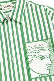 TIFFANY GREEN STRIPE SHIRT MEN