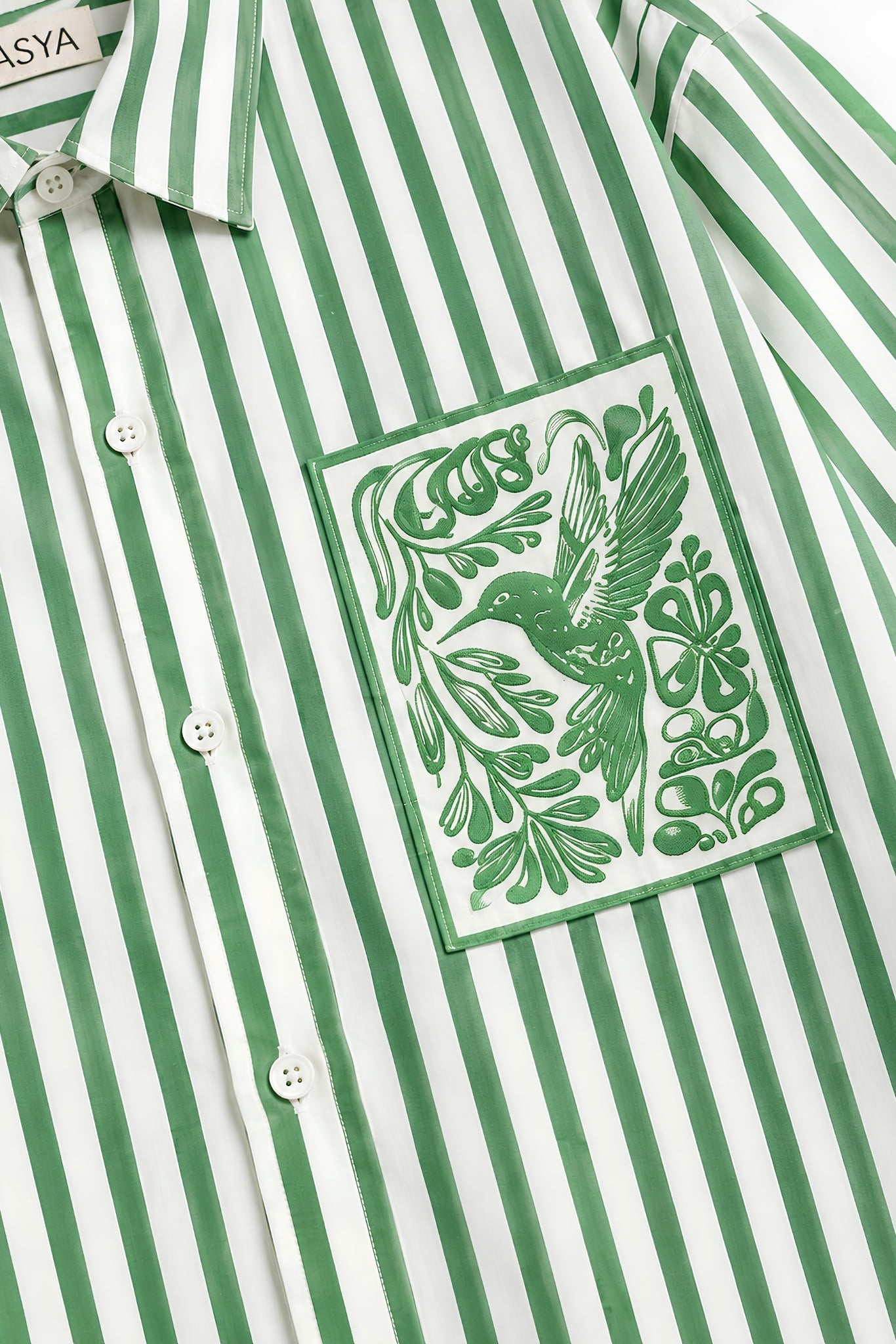 KIN GREEN STRIPE SHIRT MEN