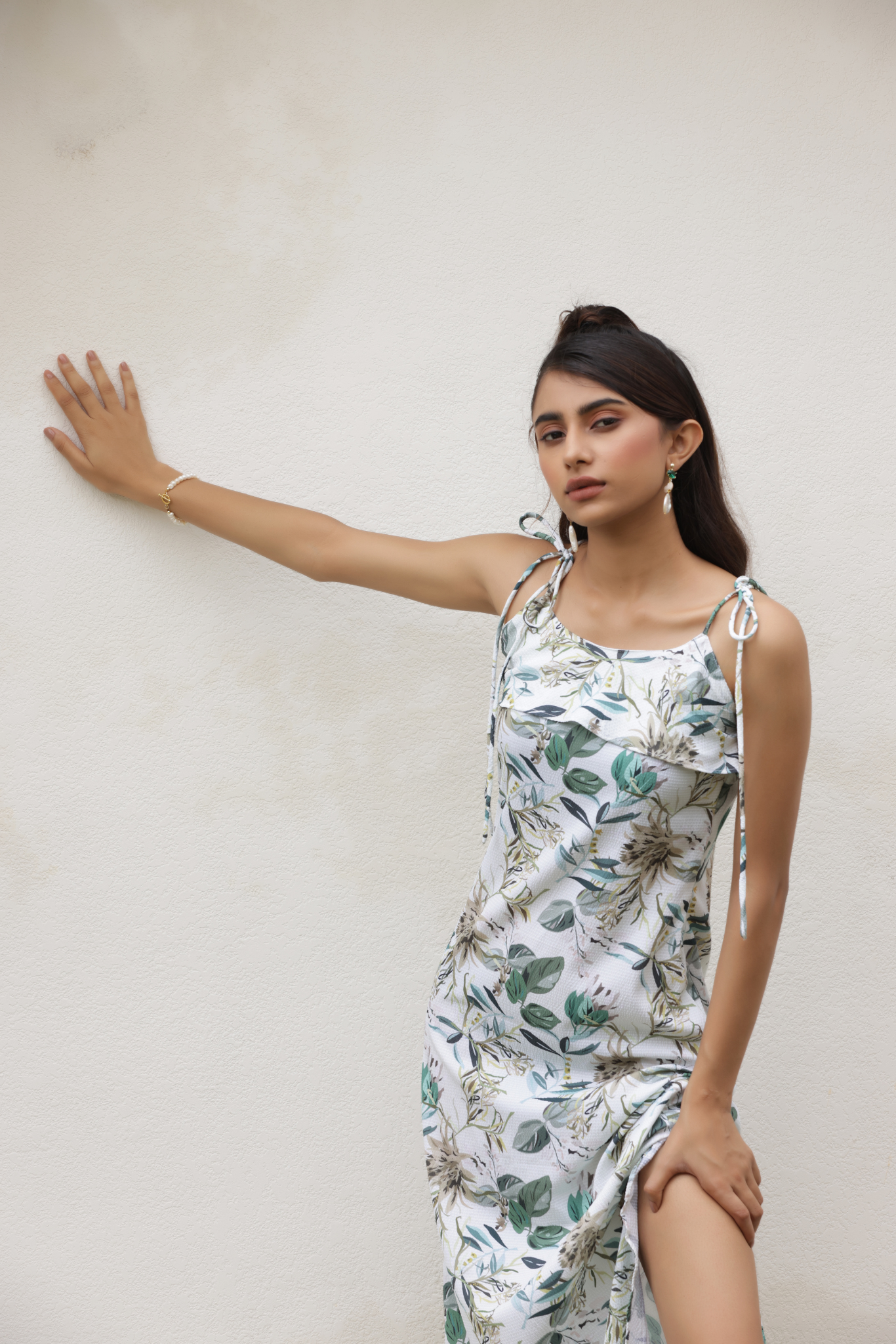 Floral Wave Midi Dress