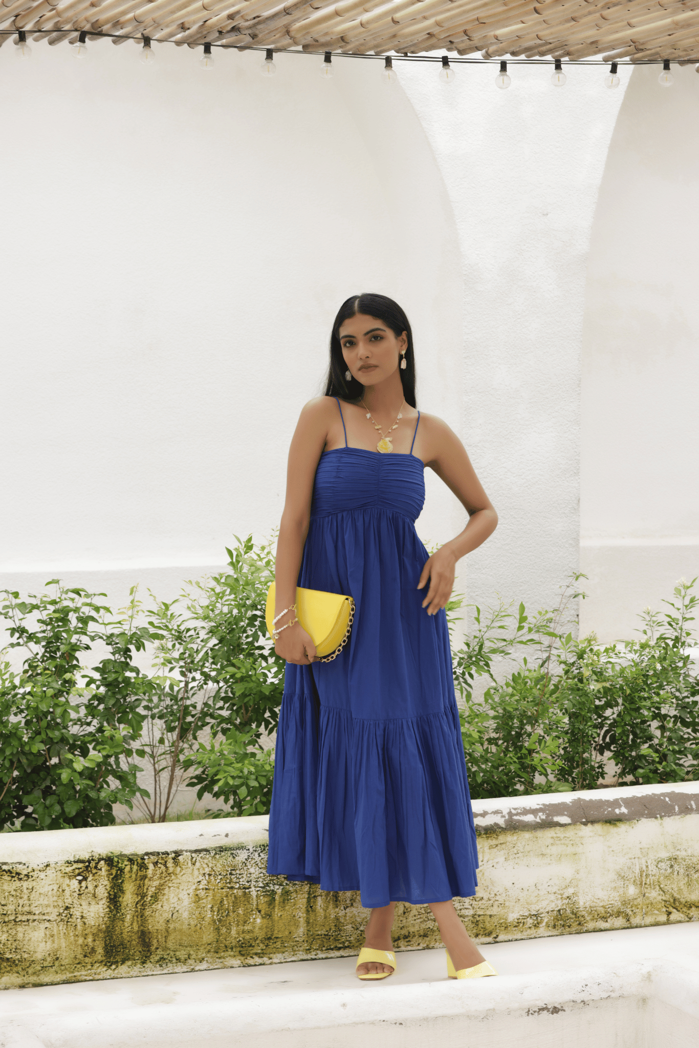 ANIAH BLUE MIDI DRESS