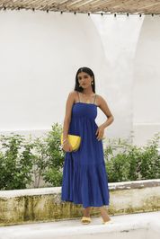 ANIAH BLUE MIDI DRESS