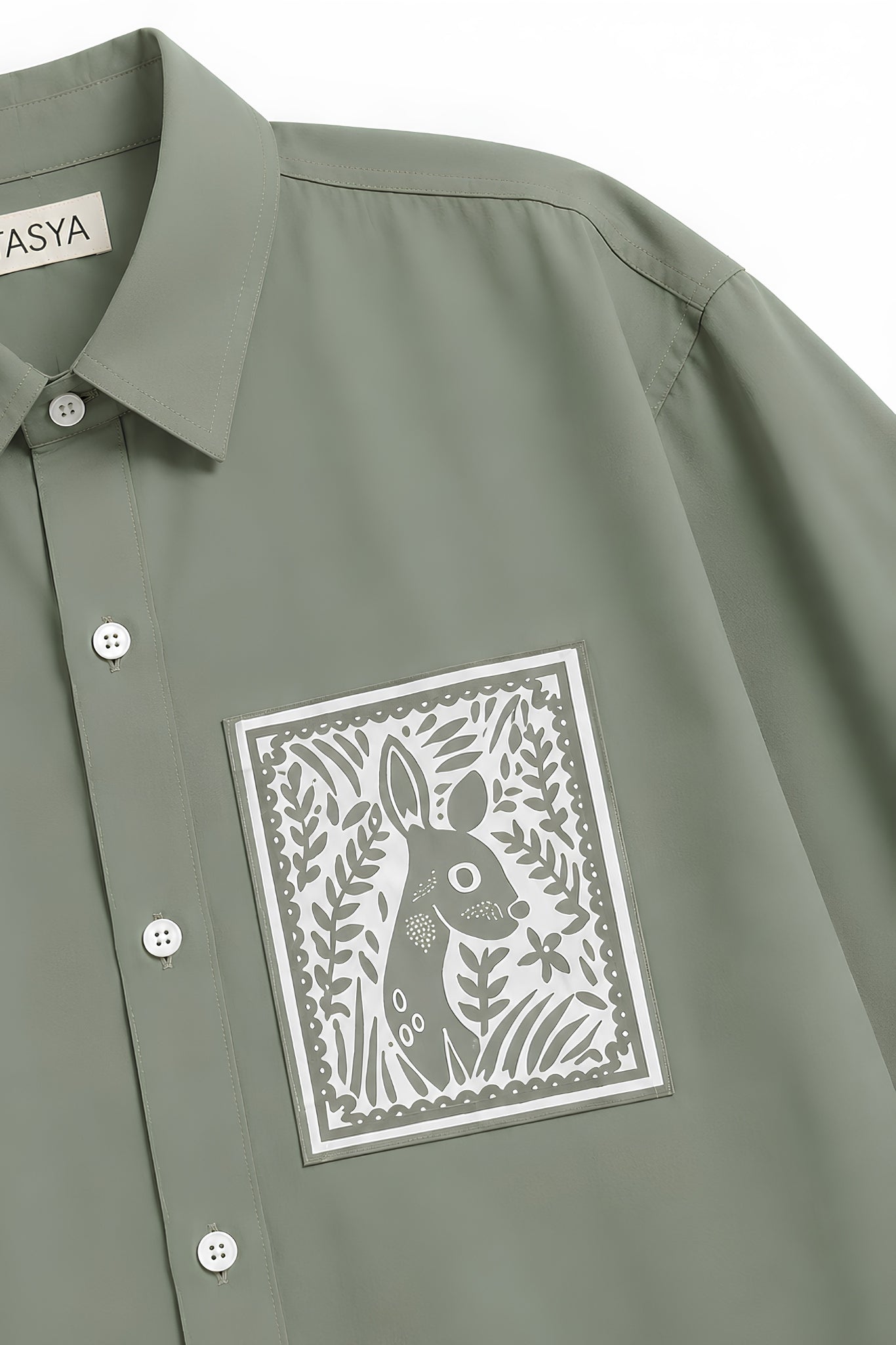 OLIVIA OLIVE GREEN DYED SHIRT MEN