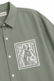 OLIVIA OLIVE GREEN DYED SHIRT MEN