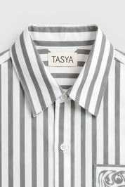 KIN GREY STRIPE SHIRT WOMEN