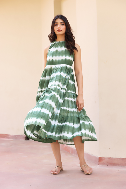 Sutton Tie Dye Dress- Green