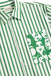 WINONA GREEN STRIPE SHIRT MEN