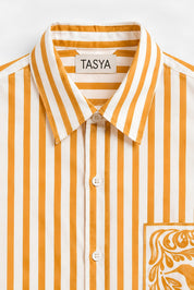 KIN ORANGE STRIPE SHIRT MEN