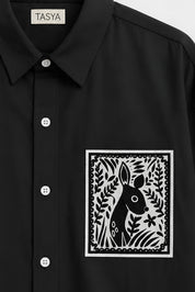 OLIVIA BLACK DYED SHIRT MEN