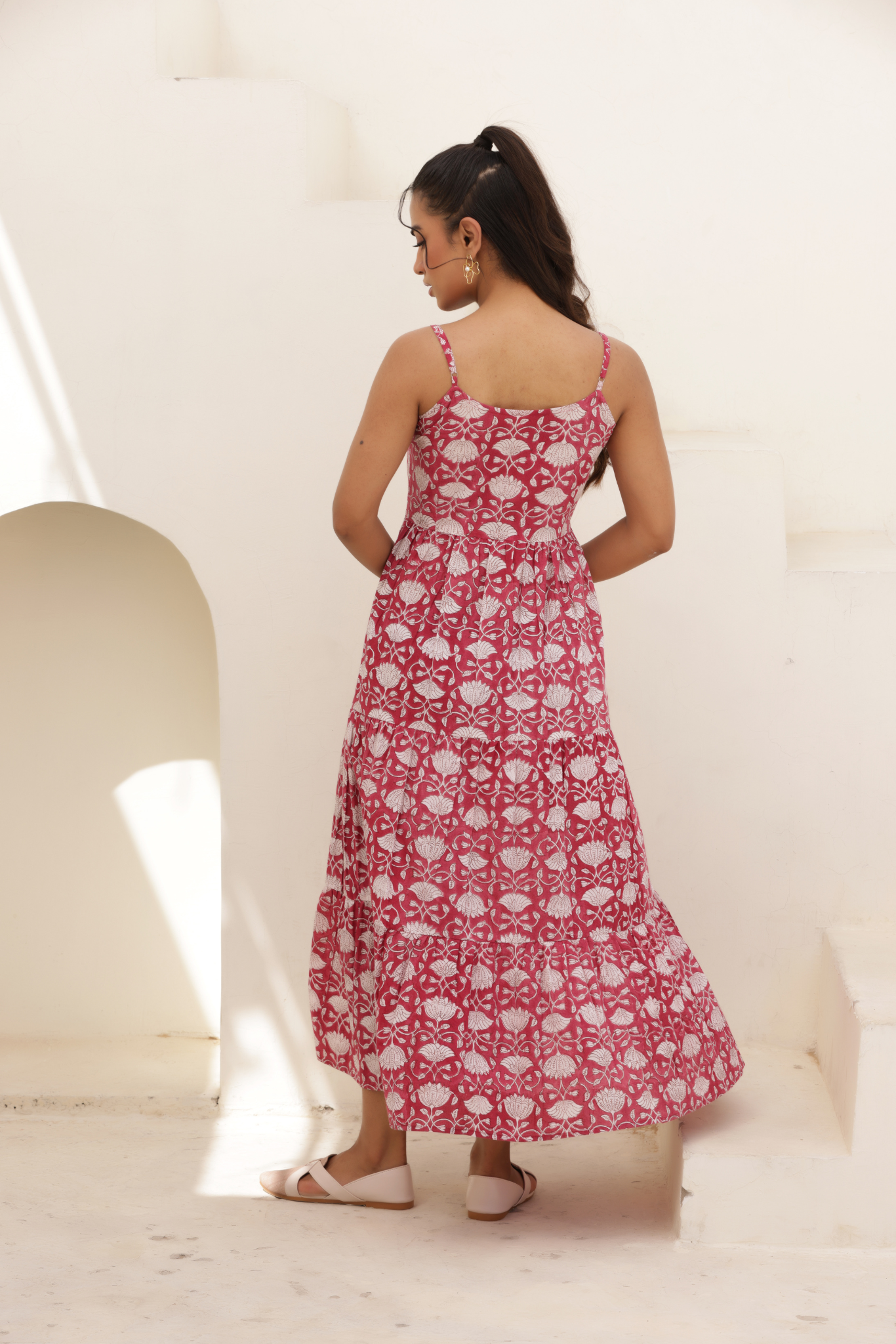 Roseate Strappy Midi Dress