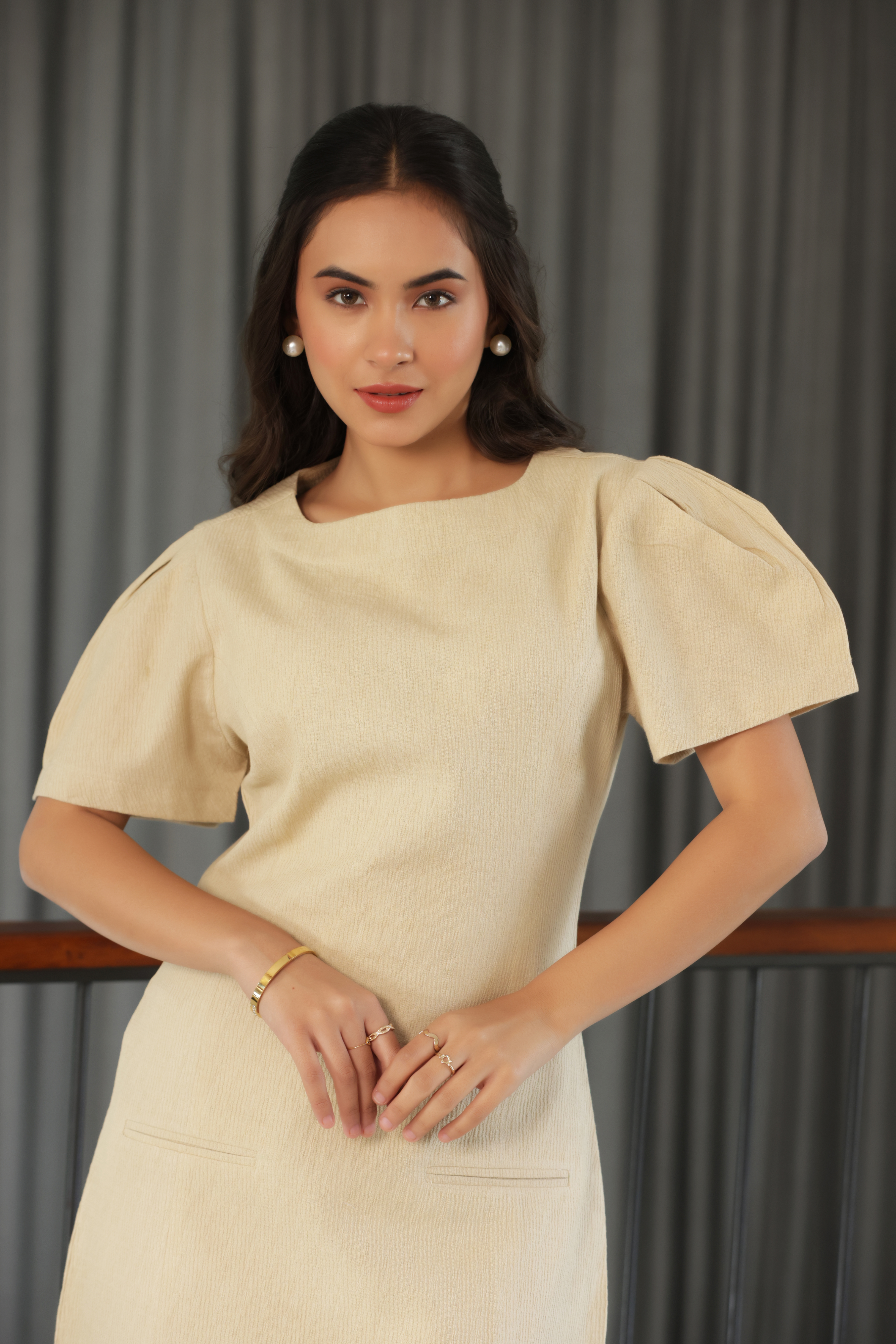 VENI MINI DRESS - BEIGE