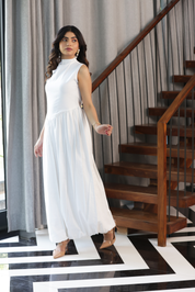 NAOAN MIDI DRESS - WHITE