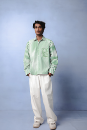 MARGO GREEN STRIPE CO-ORD MEN