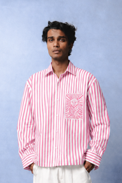MARGO PINK STRIPE SHIRT MEN