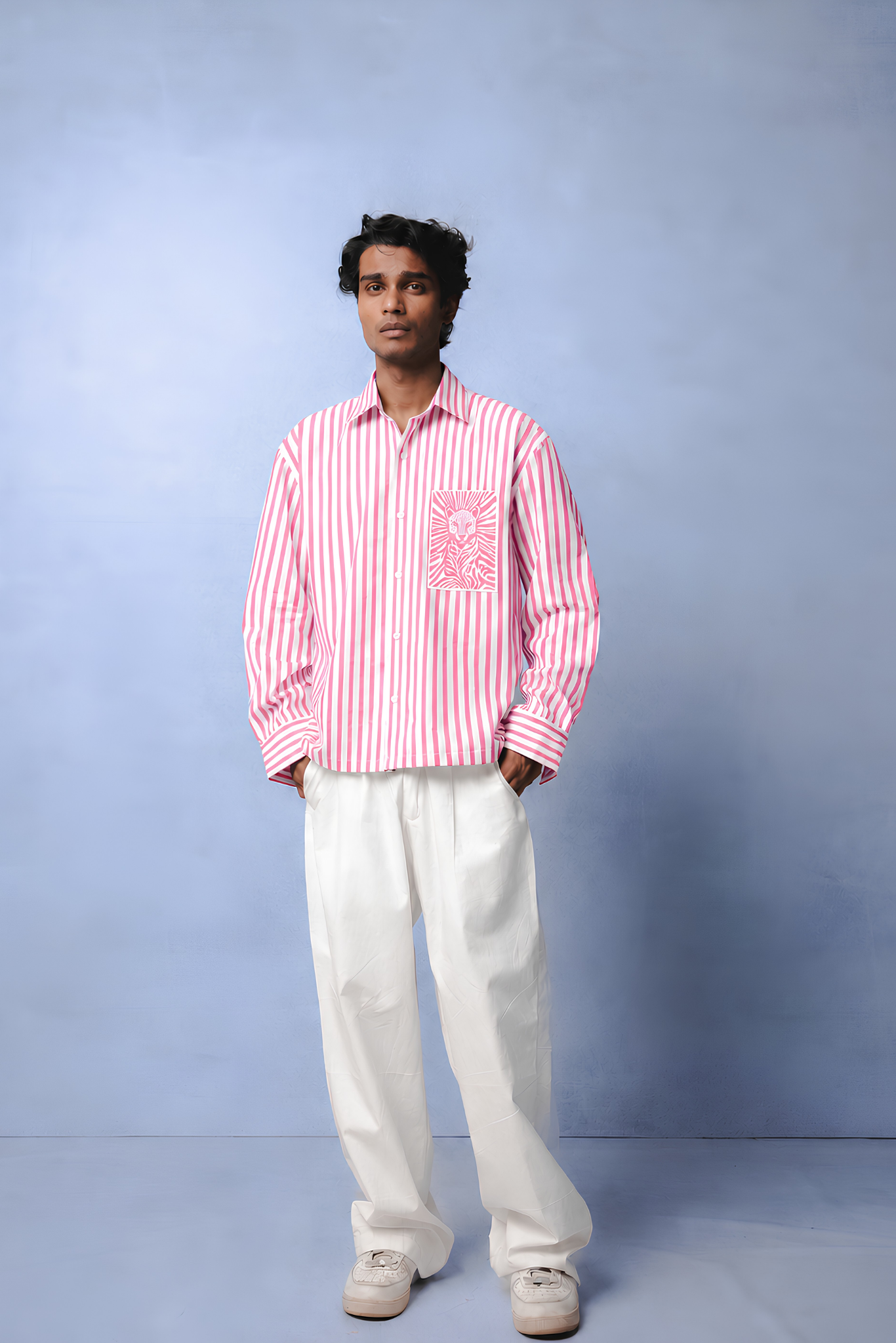 MARGO PINK STRIPE SHIRT MEN