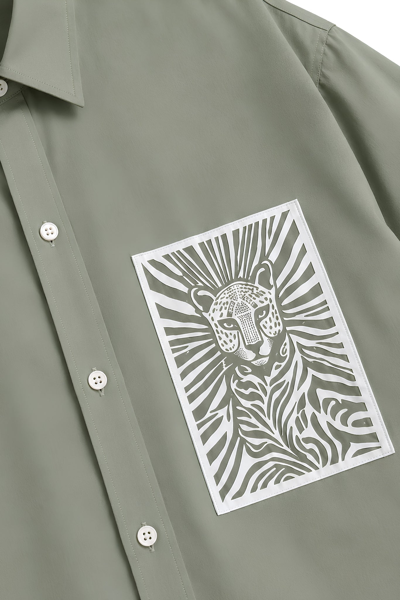 MARGO OLIVE GREEN DYED SHIRT MEN